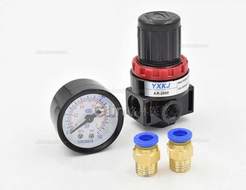 6/8/10/12mm Air Compressor Pressure Regulator Reduction Valve w/h 2 Connecters